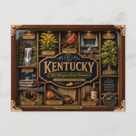 Kentucky Shadow Box 3D Figurine Staat Postkarte