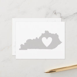 Kentucky Shaped Gray Kentuckian Heart Liebe Adore Postkarte