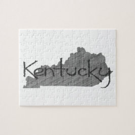 Kentucky Shaped Old Gray Chalkboard Name Black