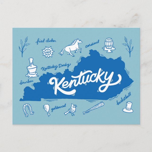 Kentucky Souvenir Icons Postkarte (Vorderseite)