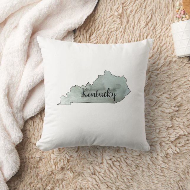 Kentucky Staat Kontur Aquarellmalerei Kissen (Decke)