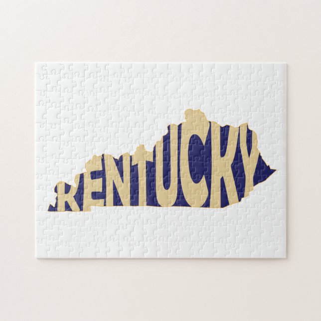 Kentucky Staat Name Word Art Yellow (Horizontal)