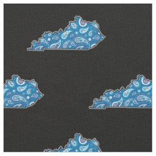Kentucky-Staats-Silhouette-Blau Paisley Stoff