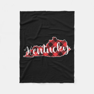 Kentucky-Staatskarte Büffelkariert Weihnachten Ky Fleecedecke