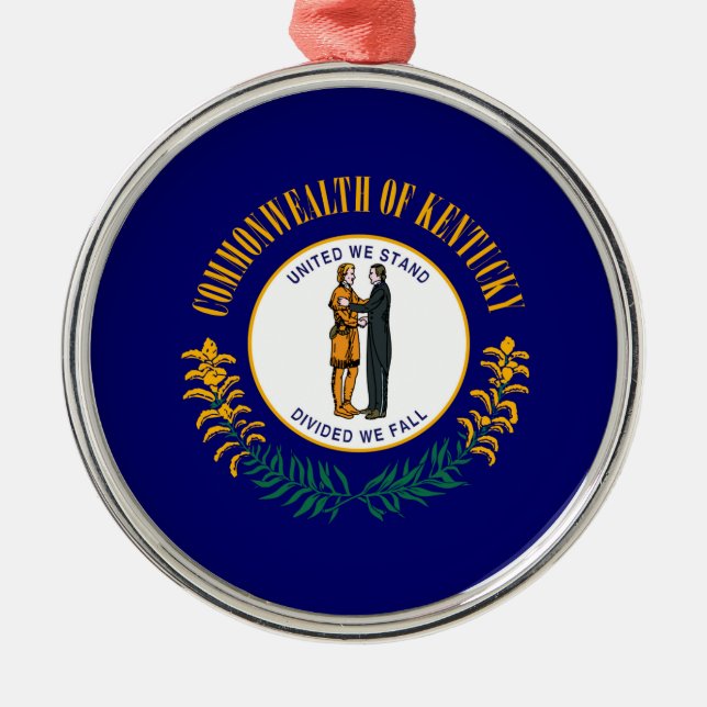 Kentucky State Flag Design Silbernes Ornament (Vorne)