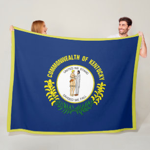 Kentucky State Flag Print Patriotc Fleecedecke