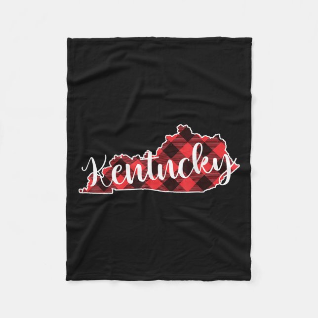 Kentucky State Map Buffalo Plaid Christmas Ky Kent Fleecedecke (Vorderseite)