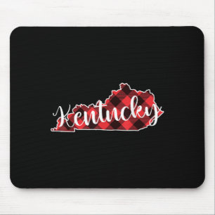 Kentucky State Map Büffel Karo Weihnachten Ky Kent Mousepad