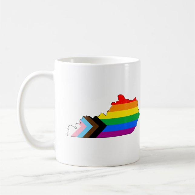Kentucky State Pride LGBTQ Progress Pride Kaffeetasse (Links)