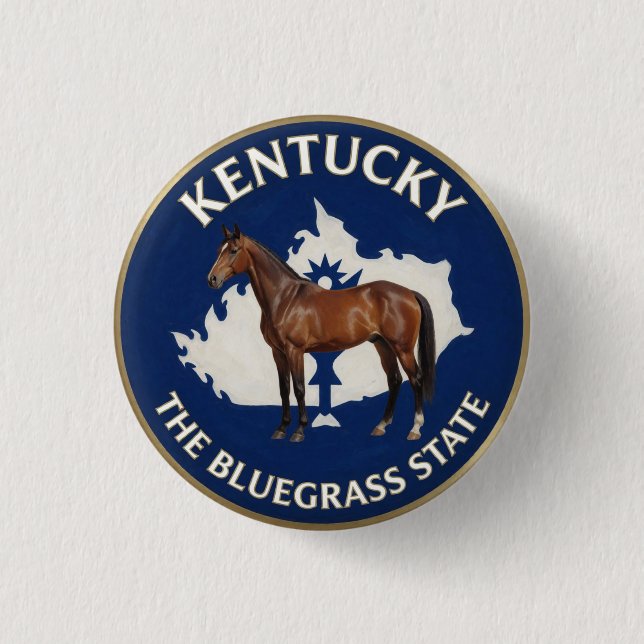 Kentucky State Pride Pferde-Emblem 🐎 Button (Vorderseite)