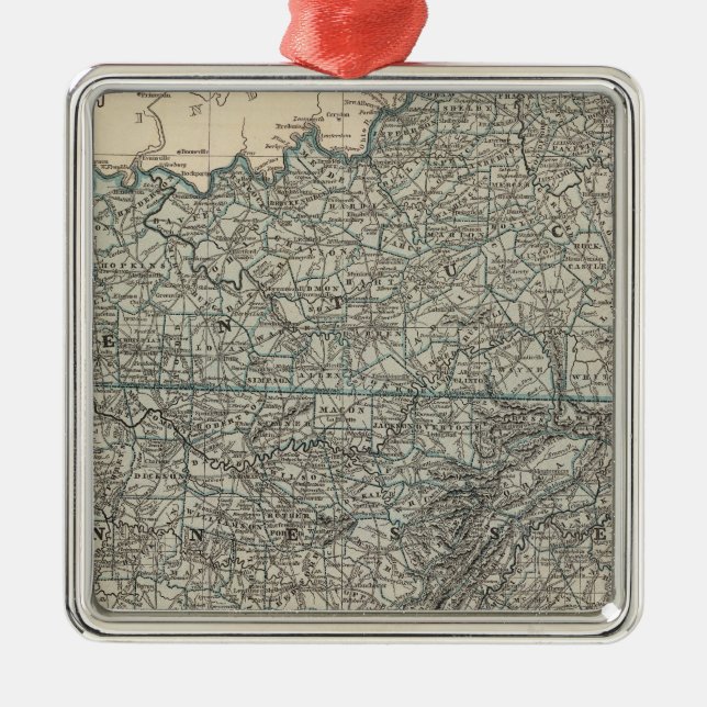 Kentucky, Tennessee 2 Silbernes Ornament (Vorne)