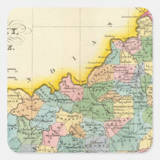 Kentucky, Tennessee 4 Quadratischer Aufkleber (Vorderseite)