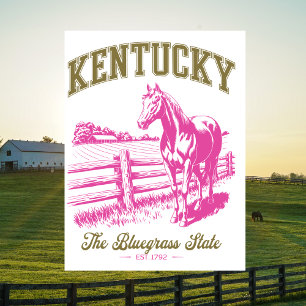 Kentucky The Bluegrass State Est. 1792 Pferd Postkarte