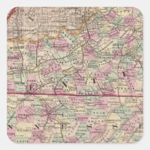 Kentucky und Tennessee 4 Quadratischer Aufkleber