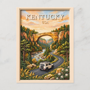 Kentucky USA Road Trip 3D Texturierte Red River Go Postkarte