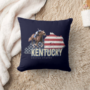 Kentucky Vereinigte Staaten Retro-Staatskarte Vint Kissen