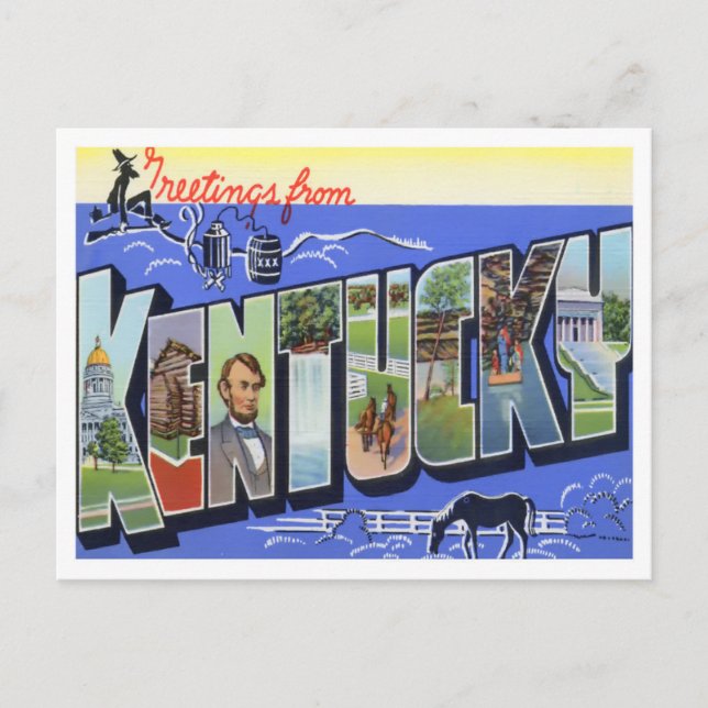 Kentucky Vintag Big Letters Postcard Postkarte (Vorderseite)