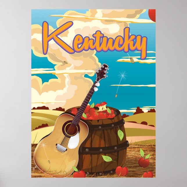 Kentucky Vintag Cartoon Reiseplakat Poster (Vorne)