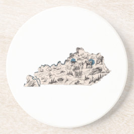 Kentucky Vintag Picture Map Untersetzer