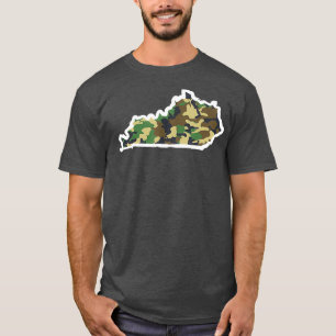 Kentucky Zuhause Junting Camouflage Map T-Shirt