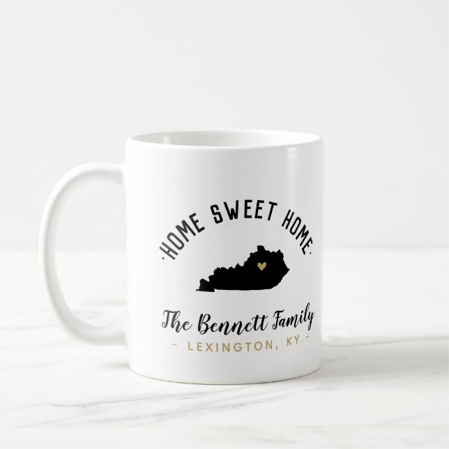 Kentucky Zuhause Sweet Zuhause Family Monogram Tas Kaffeetasse (Links)