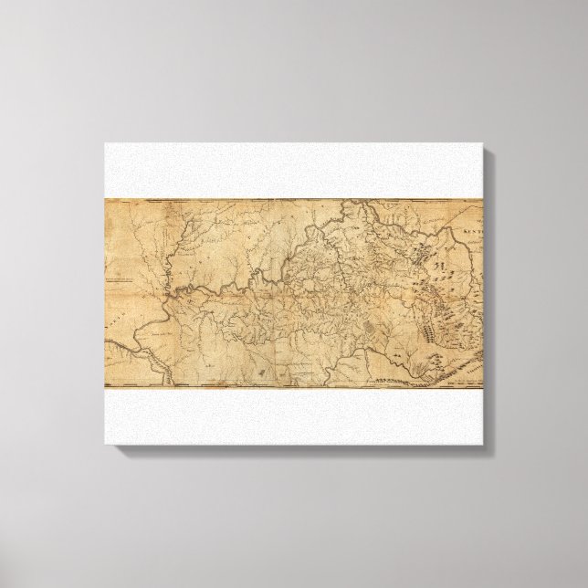 KentuckyPanorama Karte Kentucky Leinwanddruck (Vorderseite)