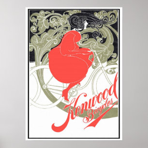 Kenwood Bicycles Art Nouveau Poster