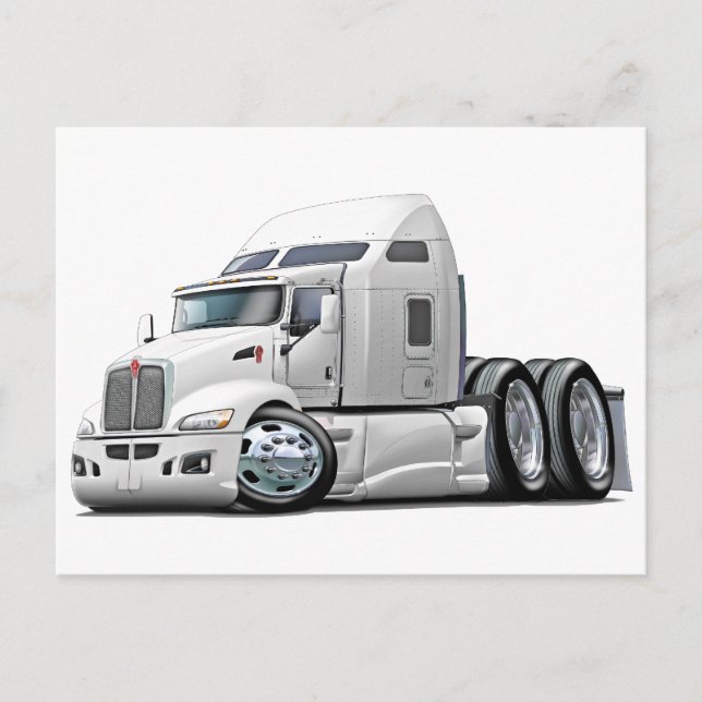 Kenworth 660 White Truck Postkarte (Vorderseite)