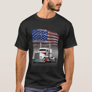 Kenworth Truck und die amerikanische Flagge von Ga T-Shirt