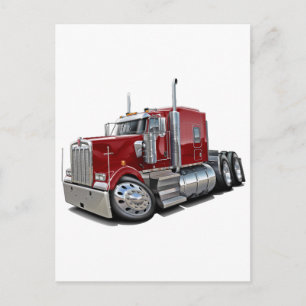 Kenworth w900 Maroon Truck Postkarte