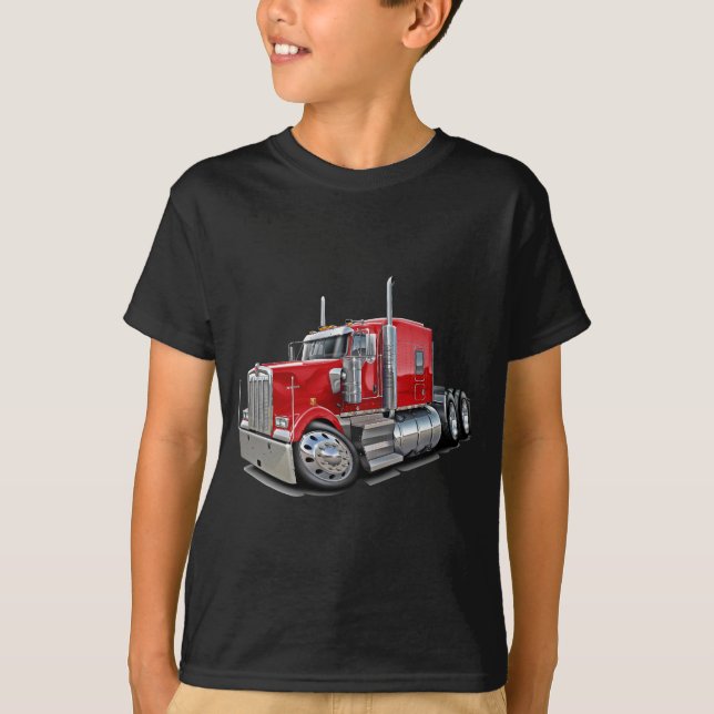 Kenworth w900 Rot-LKW T-Shirt (Vorderseite)