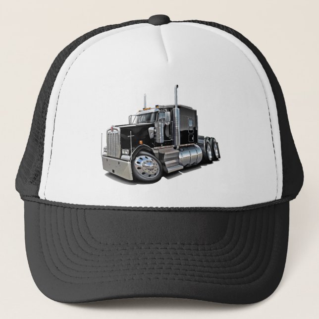 Kenworth w900 schwarzer LKW Truckerkappe (Vorderseite)