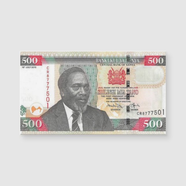 Kenya 500 Shillings Banknote Magnetkarte (Vorderseite)