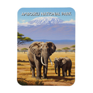 Kenya Amboseli Nationalpark Elefanten Magnet
