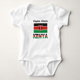 Kenya and Kenyan Flag Tiled with Your Name Baby Strampler