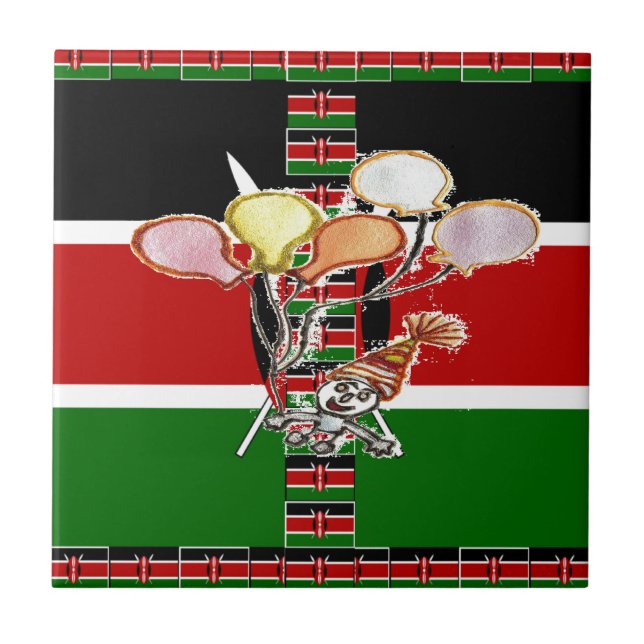 Kenya Birthday Fliese (Vorderseite)