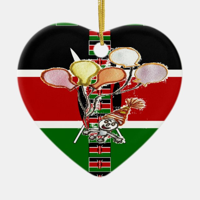 Kenya Birthday Keramik Ornament (Vorne)