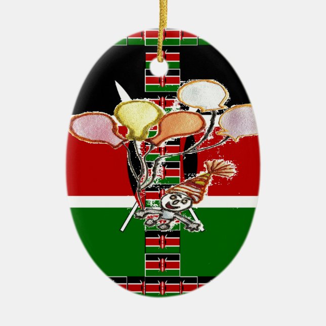 Kenya Birthday Keramik Ornament (Vorne)
