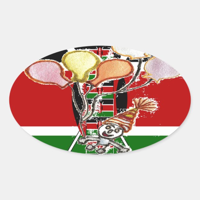 Kenya Birthday Ovaler Aufkleber (Vorderseite)