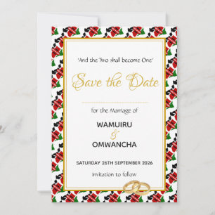 KENYA Christliche Hochzeitsfeier Save The Date
