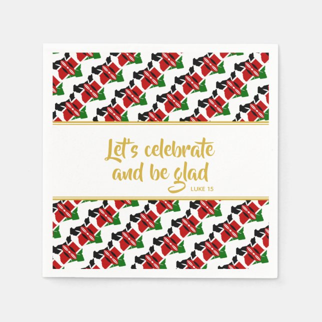 KENYA Christliches Party-Papier Serviette (Vorderseite)