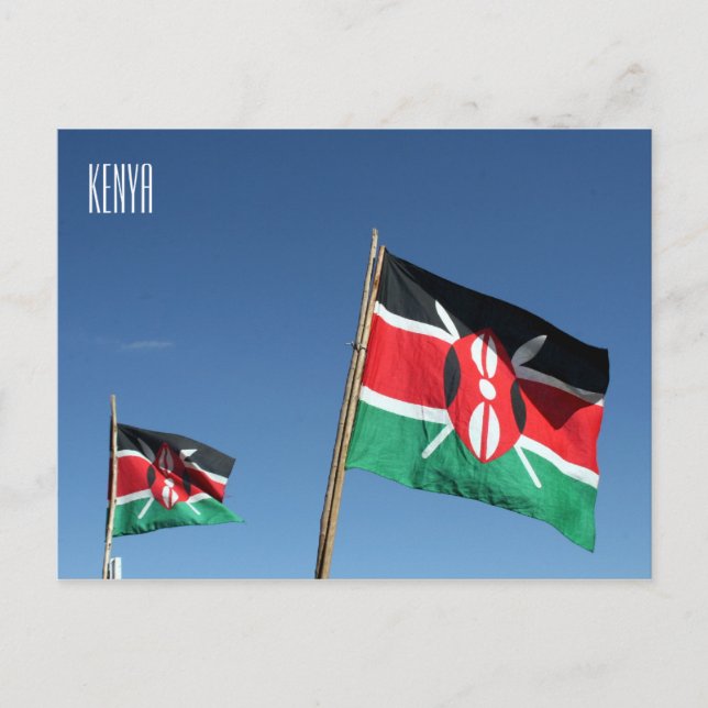 Kenya-Fahnen Postkarte (Vorderseite)
