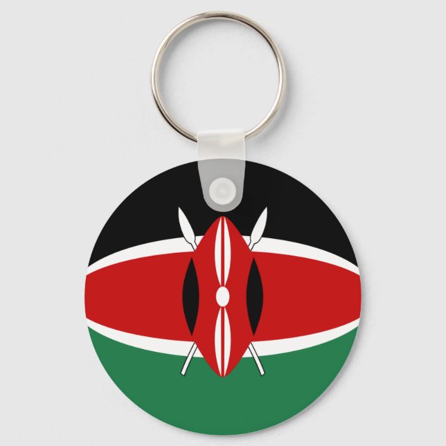 Kenya Fisheye Flag Schlüsselanhänger (Vorderseite)