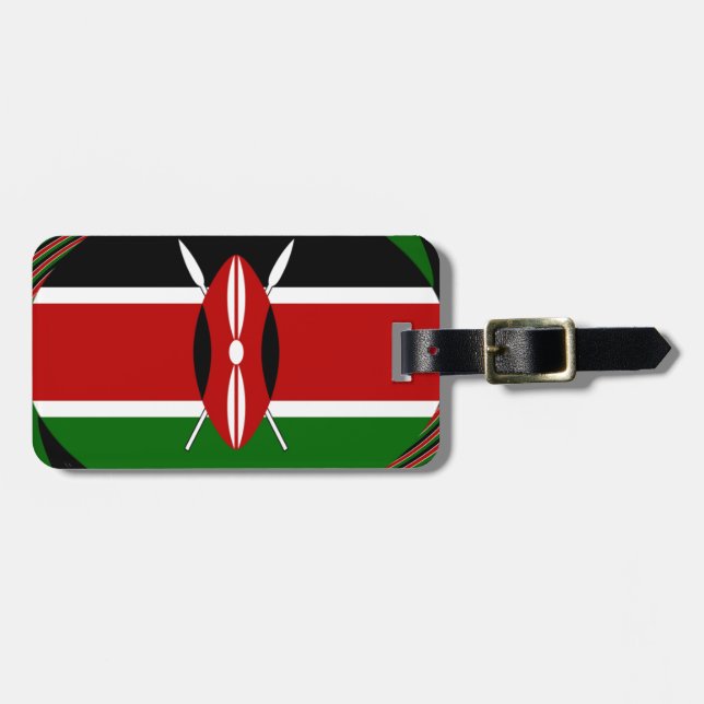 Kenya Flag Art - Patriotic & Modern Design Gepäckanhänger (Vorderseite horizontal)