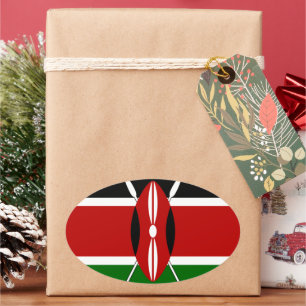 Kenya Flag Art - Patriotic & Modern Design Ovaler Aufkleber