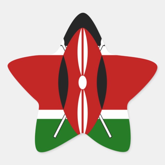 Kenya Flag Art - Patriotic & Modern Design Stern-Aufkleber (Vorderseite)