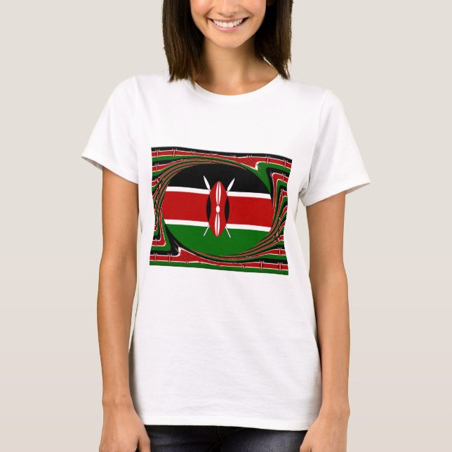 Kenya Flag Art - Patriotic & Modern Design T-Shirt (Vorderseite)