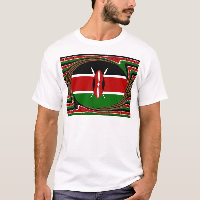 Kenya Flag Art - Patriotic & Modern Design T-Shirt (Vorderseite)