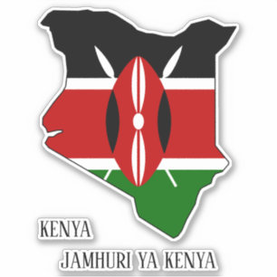 Kenya Flag Charming Patriotic Map Aufkleber