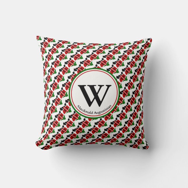 KENYA FLAG Custom Monogram Fügen Sie Ihren Namen K Kissen (Vorderseite)